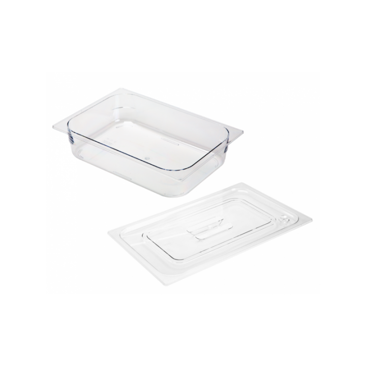 ΛΕΚΑΝΗ GASTRO 1/2 15CM POLYCARBONATE. Επαγγελματικό σκεύος gastronorm ιδανικό για αποθήκευση, προετοιμασία και σερβίρισμα τροφίμ