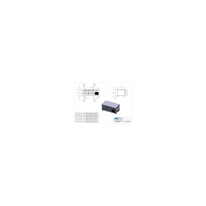 PA XA 134M LOW HEIGHT REFRIGERATED CHEF BASE WITH BUILT-IN REFRIGERATION UNIT – NIKI INOX | ΕΞ-ΑΝ
