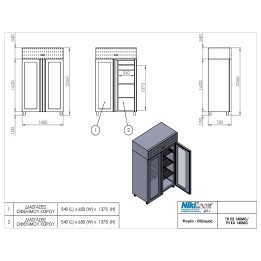 TH D2 140MG TWO-GLASS-DOOR REFRIGERATED CABINET – NIKI INOX | ΕΞ-ΑΝ