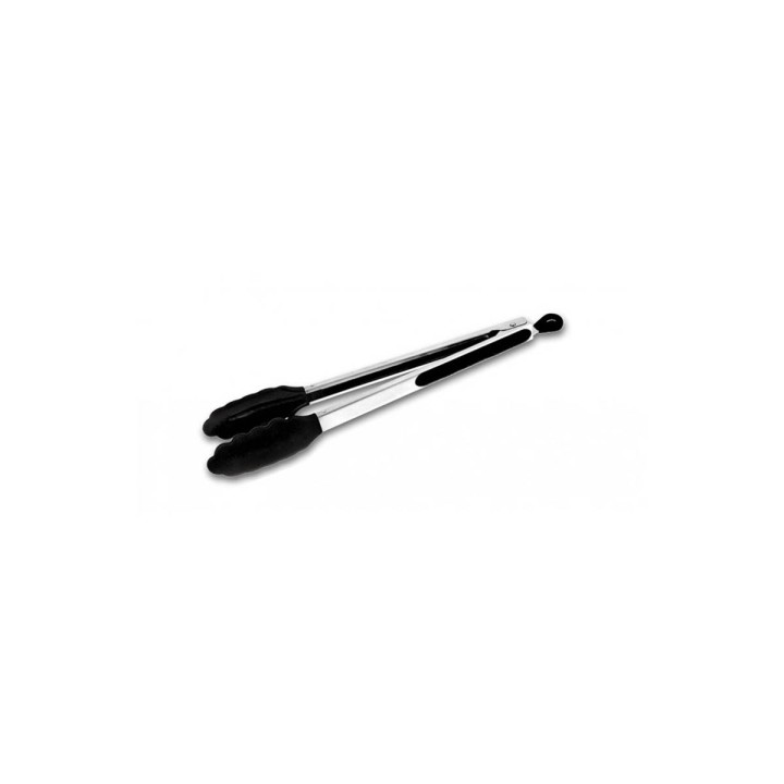 Tongs Pine Cone Inox 40Cm With Silicone Tips And Lock Black Cutlery Pro. Professional Kitchen Tool Designed For Everyday Use In 