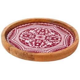 Wooden Plate Morocco Red 25X2.5Cm. Professional Product Suitable For Restaurants, Hotels And Hospitality Environments. | ΕΞ-ΑΝ