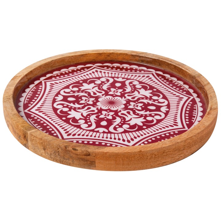 Wooden Plate Morocco Red 25X2.5Cm. Professional Product Suitable For Restaurants, Hotels And Hospitality Environments. | ΕΞ-ΑΝ