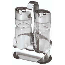Oil And Vinegar Set 2 Positions Inox Base. Professional Product Suitable For Restaurants, Hotels And Hospitality Environments. |
