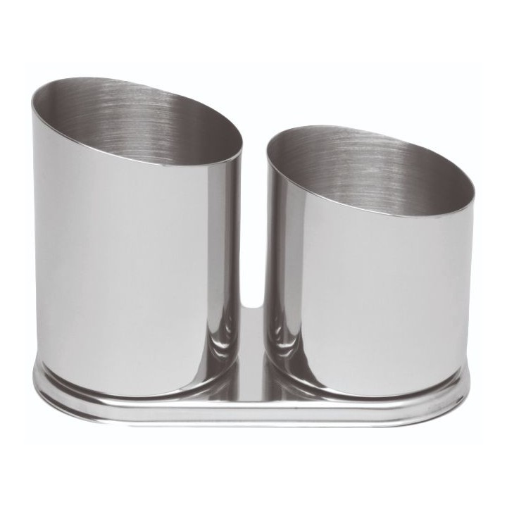 Inox Straw Holder 2 Positions. Professional Product Suitable For Restaurants, Hotels And Hospitality Environments. | ΕΞ-ΑΝ