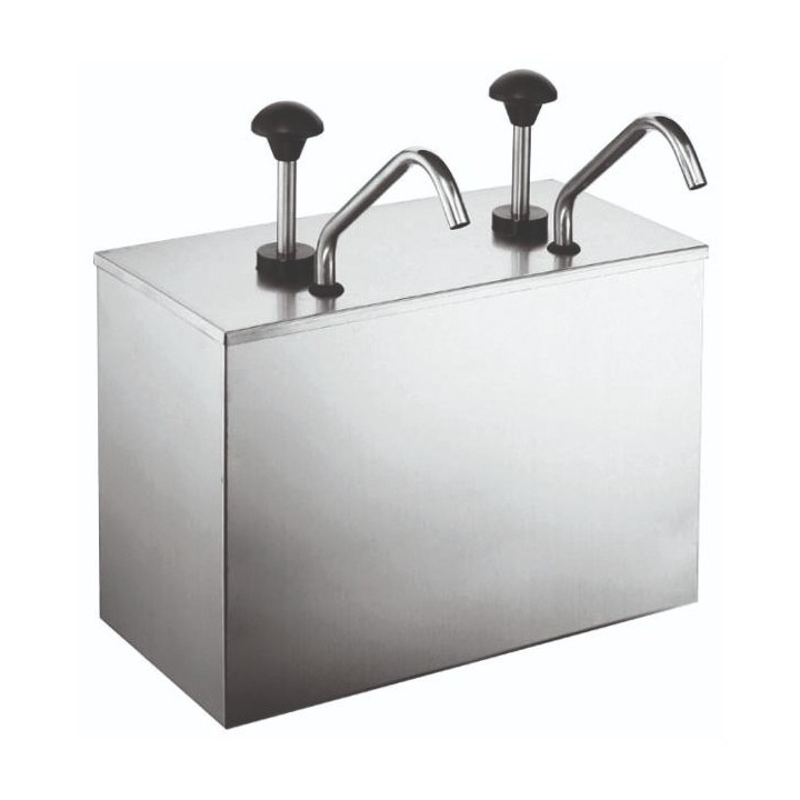 Double Dispenser 7L With Inox 18/10 Container 35X30X38Cm. Professional Product Suitable For Restaurants, Hotels And Hospitality 