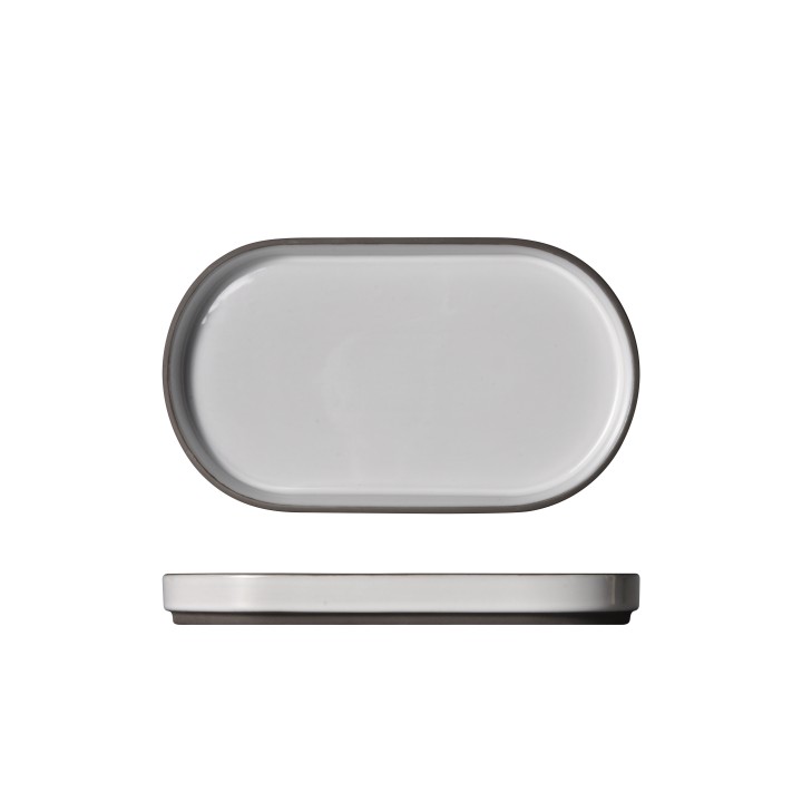 Oval Flat Platter Character White 30X17 Cm Prestige. Professional Product Suitable For Restaurants, Hotels And Hospitality Envir
