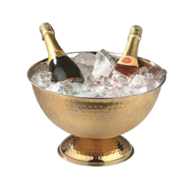 Hammered Punch Bowl Antique Gold 34Χ21Cm. Professional Product Suitable For Restaurants, Hotels And Hospitality Environments. | 