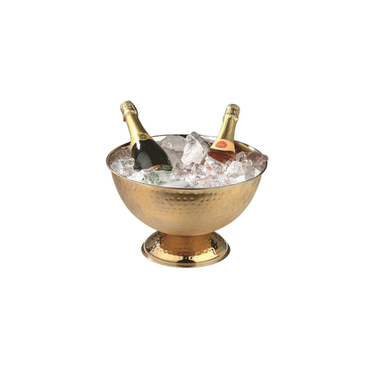 Hammered Punch Bowl Antique Gold 34Χ21Cm. Professional Product Suitable For Restaurants, Hotels And Hospitality Environments. | 