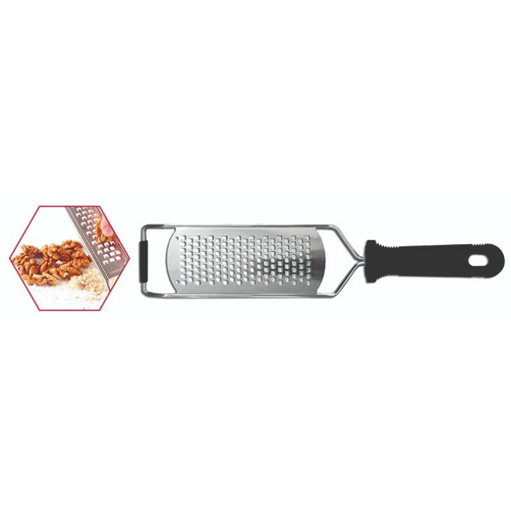Grater Inox Medium 29,5X6,5 Cm With Black Handle Cutlery Pro. Professional Product Suitable For Restaurants, Hotels And Hospital