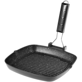 Grill Pan 28X28 Cm Non-Stick Aluminum Induction With Detachable Handle. Professional Cookware Suitable For Commercial Kitchen Us