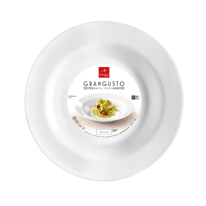 ΠΙΑΤΟ ΒΑΘΥ / ΠΑΣΤΑΣ ΟΠΑΛΙΝΑΣ GRANGUSTO 29,5|4,9CM TEMPERED BORMIOLI ROCCO. | ΕΞ-ΑΝ
